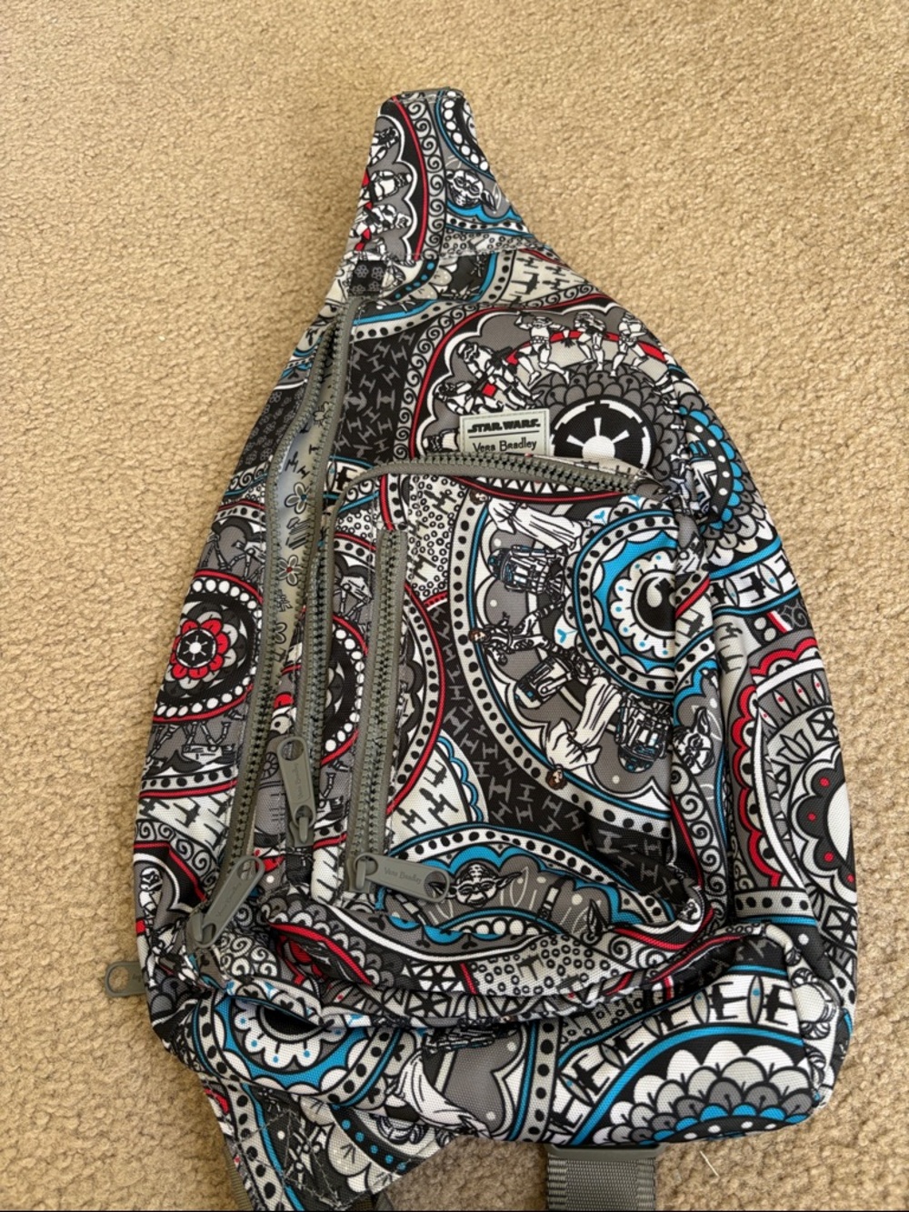 Vera Bradley Star Wars Medallion Sling Bag - Gray, Black, Red, Blue